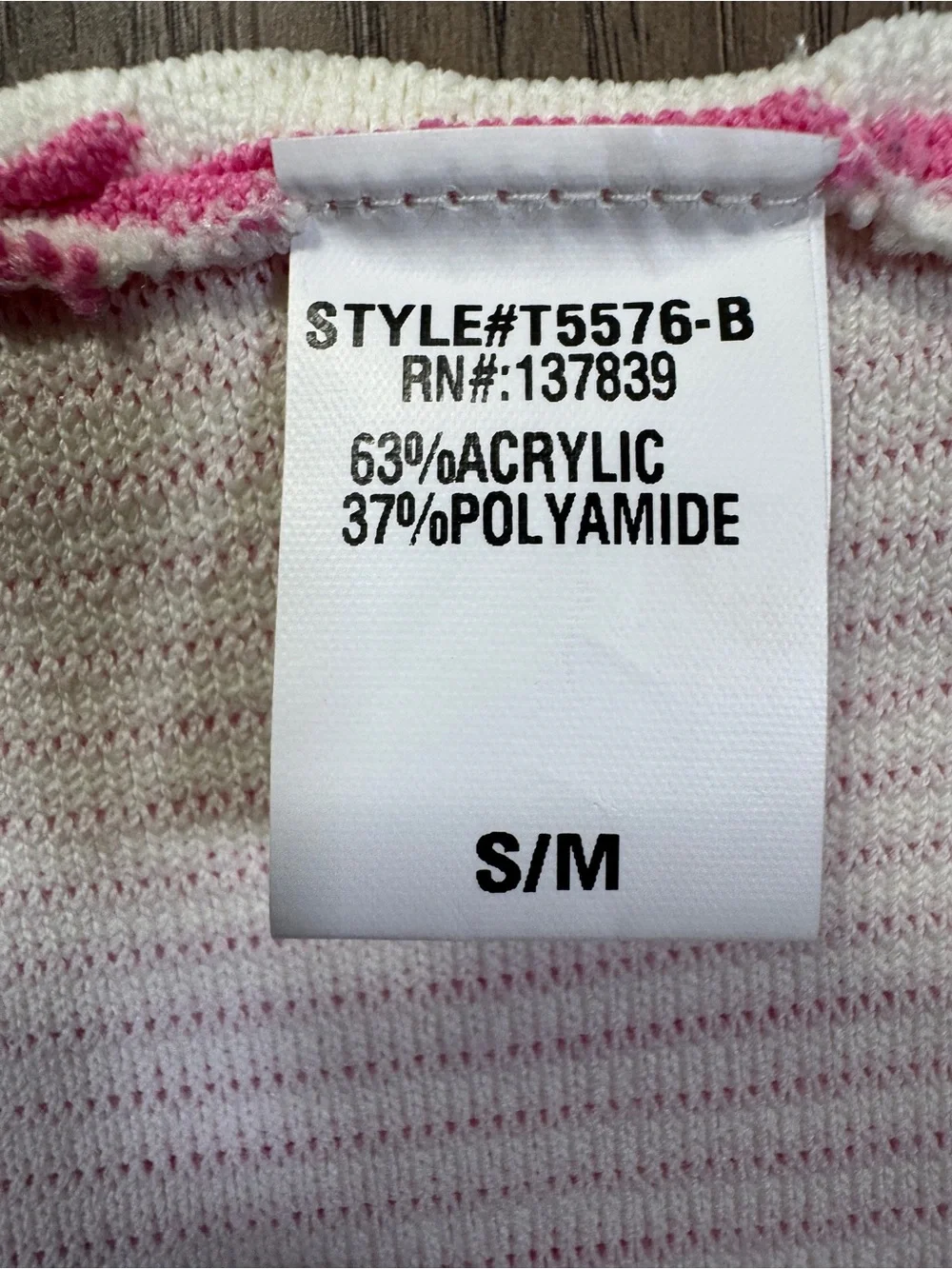 Debut Pink & White Striped Ribbed Knit Tank Top Size S/M